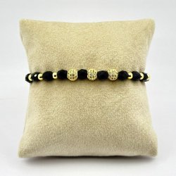 Bratara bilute negre otel inoxidabil Bratara bilute negre otel inoxidabil