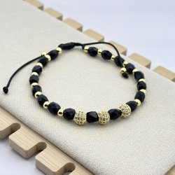Bratara bilute negre otel inoxidabil