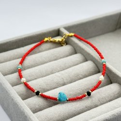 Bratara colorata margelute rosii