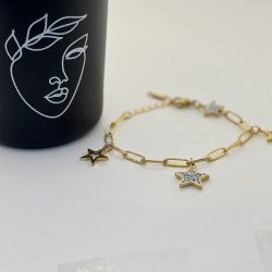 Bratara otel inoxidabil cu stelute Bratara otel inoxidabil cu stelute