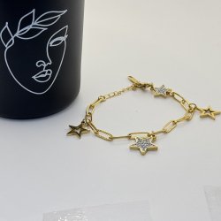 Bratara otel inoxidabil cu stelute Bratara otel inoxidabil cu stelute
