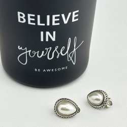 Cercei clips cu perlute