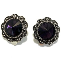 Cercei clips floare stilizata Cercei clips floare stilizata