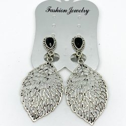 Cercei clips lungi frunze stilizate Cercei clips lungi frunze stilizate