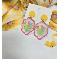 Cercei colorati cu lalele Cercei colorati cu lalele