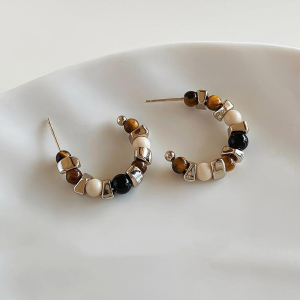 Cercei creole culori neutre