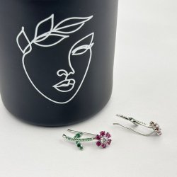 Cercei florali ear cuff