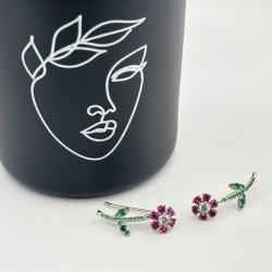 Cercei florali ear cuff