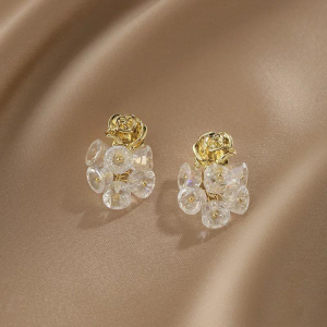 Cercei florali stralucitori