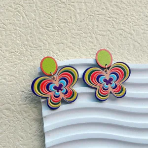 Cercei lungi fluturi colorati