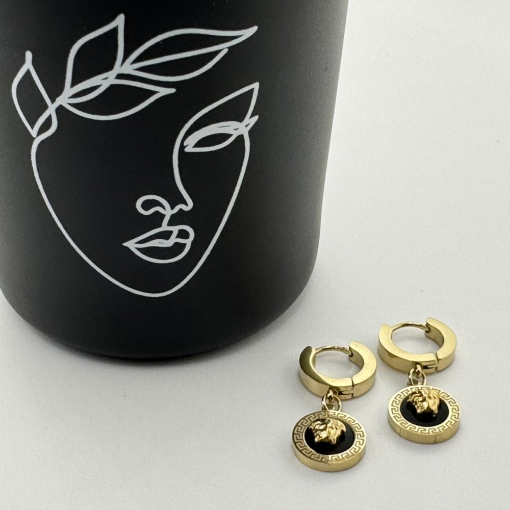 Cercei otel inoxidabil cap de leu Cercei otel inoxidabil cap de leu