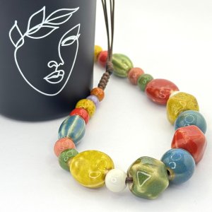 Colier ceramica colorat