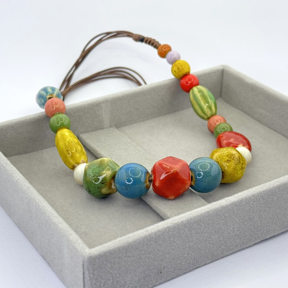 Colier ceramica colorat