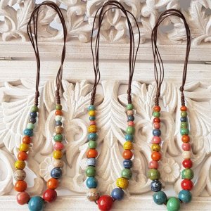 Colier ceramica multicolor