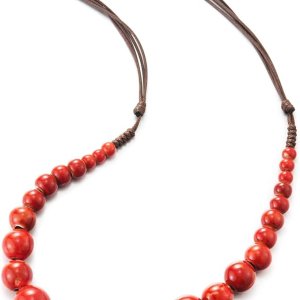 Colier ceramica rosu inchis