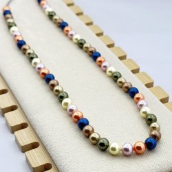 Colier colorat din perle de cultura