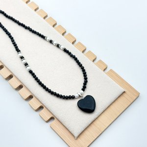 Colier colorat pandantiv inima