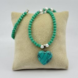 Colier colorat pandantiv inima