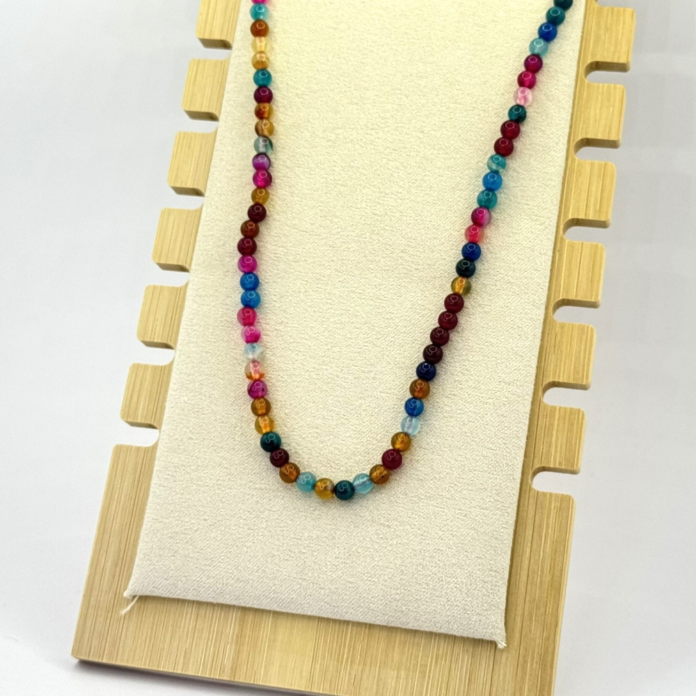 Colier fin din agate colorate