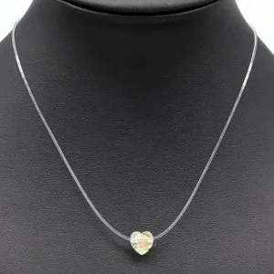 Colier fir transparent cu inimioara