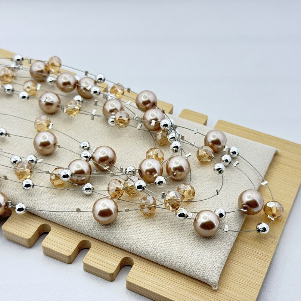 Set colier si cercei perlute colorate Set colier si cercei perlute colorate