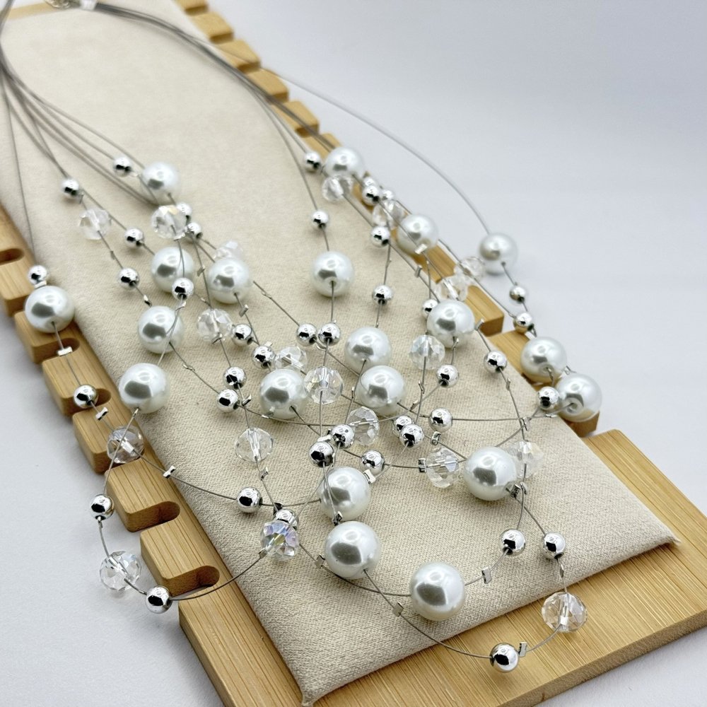 Set colier si cercei perlute colorate Set colier si cercei perlute colorate