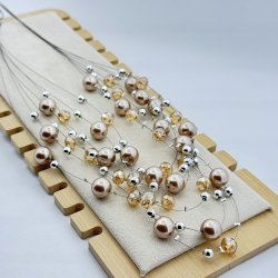 Set colier si cercei perlute colorate