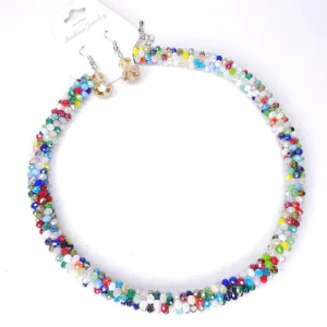 Set dama colorat cercei si colier Set dama colorat cercei si colier
