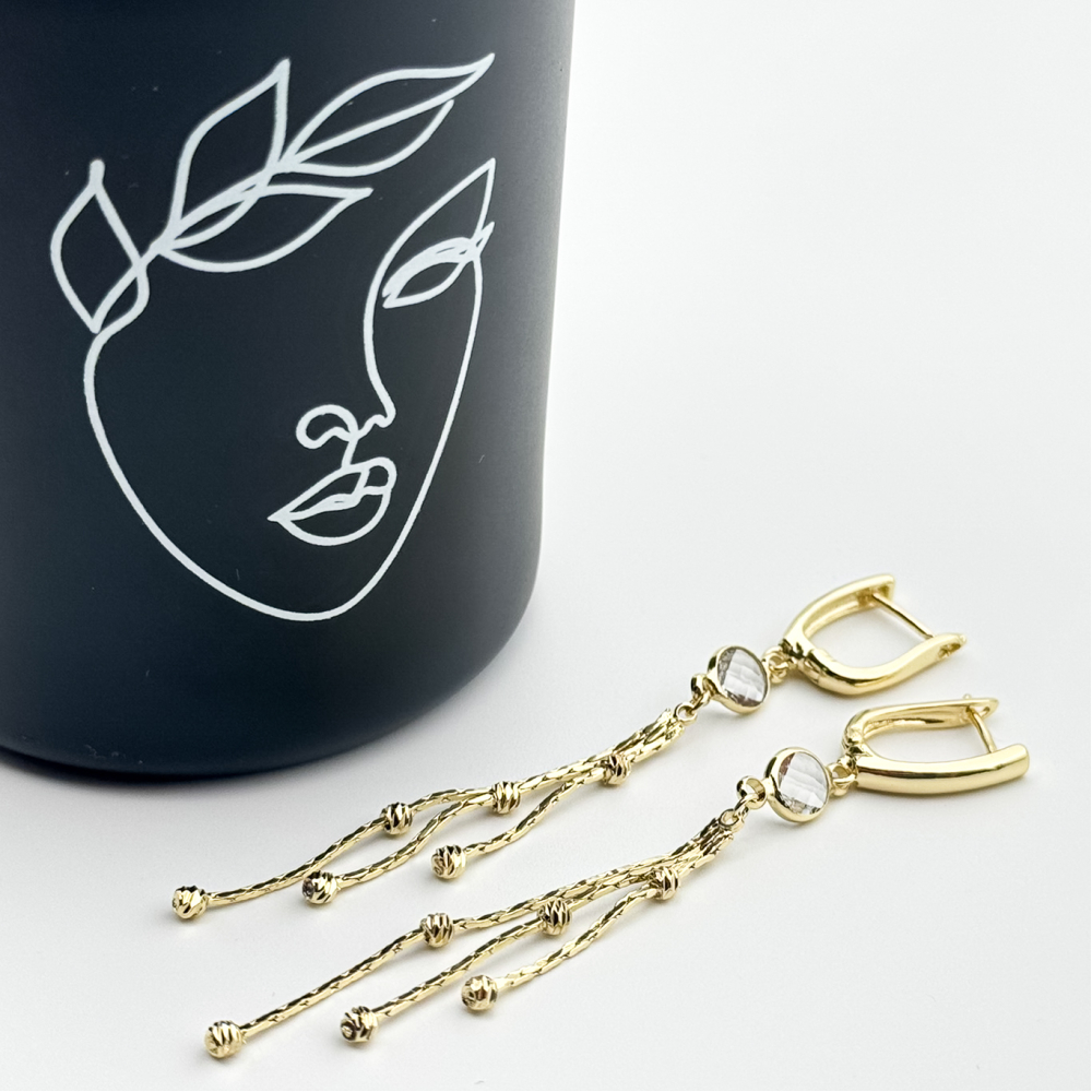 Cercei placati cu aur 18K – CRISSA Cercei placati cu aur 18K – CRISSA