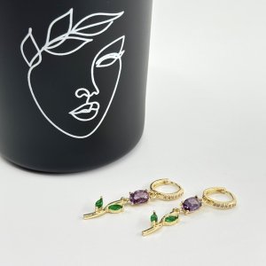 Cercei placati cu aur 18K – CRISSA Cercei placati cu aur 18K – CRISSA
