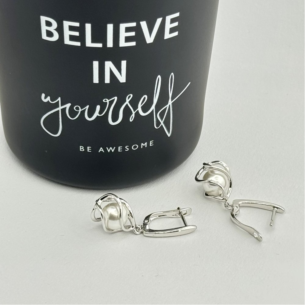 Cercei perle otel inoxidabil Cercei perle otel inoxidabil