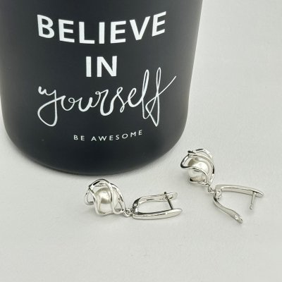 Cercei perle otel inoxidabil Cercei perle otel inoxidabil