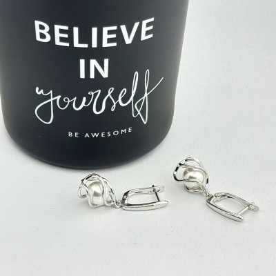 Cercei perle otel inoxidabil