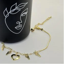Bratara de picior placata aur galben 18k