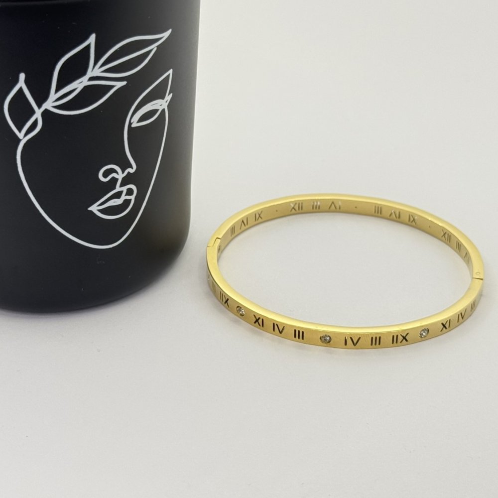 Bratara fixa placata aur galben 18k moderna Bratara fixa placata aur galben 18k moderna