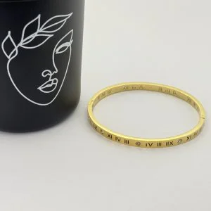 Bratara fixa placata aur galben 18k moderna Bratara fixa placata aur galben 18k moderna