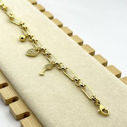 Bratara placata aur 18k charmuri feminine