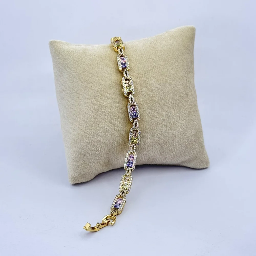 Bratara placata aur 18k colorata