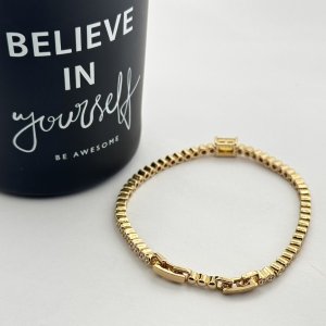 Bratara placata aur 18k cristal galben