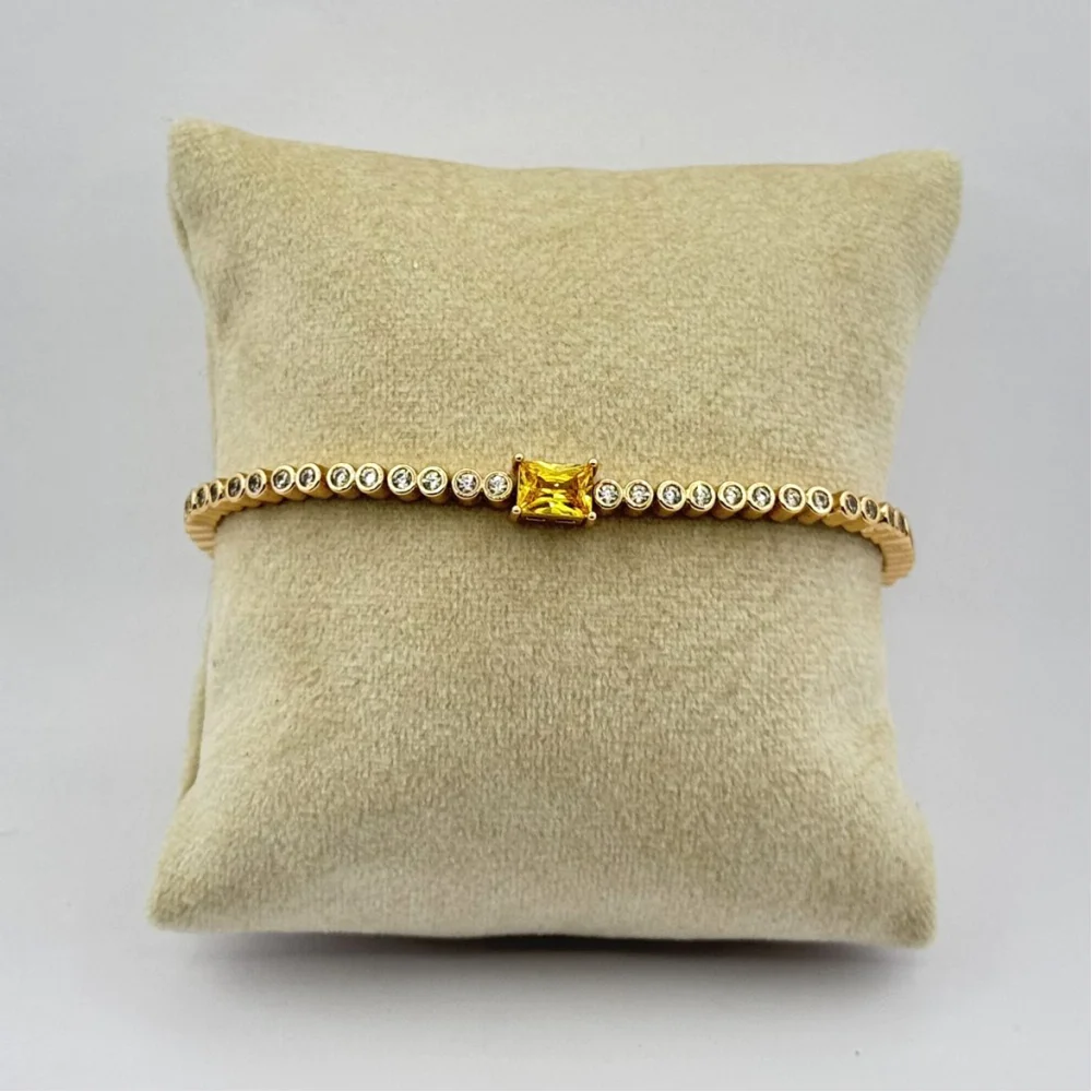 Bratara placata aur 18k cristal galben Bratara placata aur 18k cristal galben