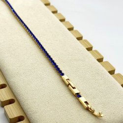 Bratara placata aur 18k cristale albastre