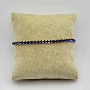 Bratara placata aur 18k cristale albastre