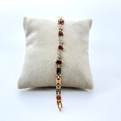 Bratara placata aur 18k cristale colorate