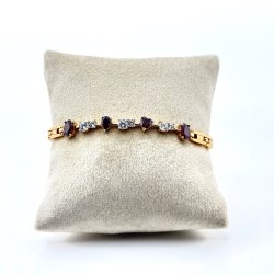 Bratara placata aur 18k cristale colorate