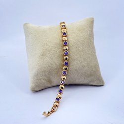 Bratara placata aur 18k cristale colorate