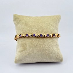 Bratara placata aur 18k cristale colorate