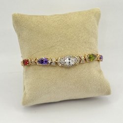 Bratara placata aur 18k cristale colorate