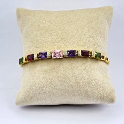 Bratara placata aur 18k cristale colorate