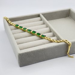 Bratara placata aur 18k cristale colorate