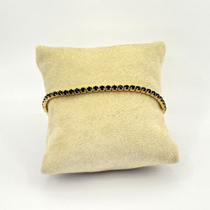 Bratara placata aur 18k cristale negre